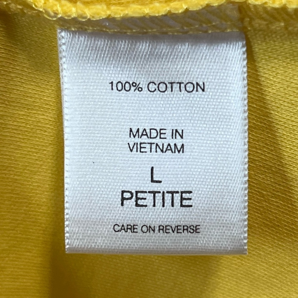 New York & Company Vibrant Yellow 100% Cotton Dress - Size LP - Picture 6 of 8